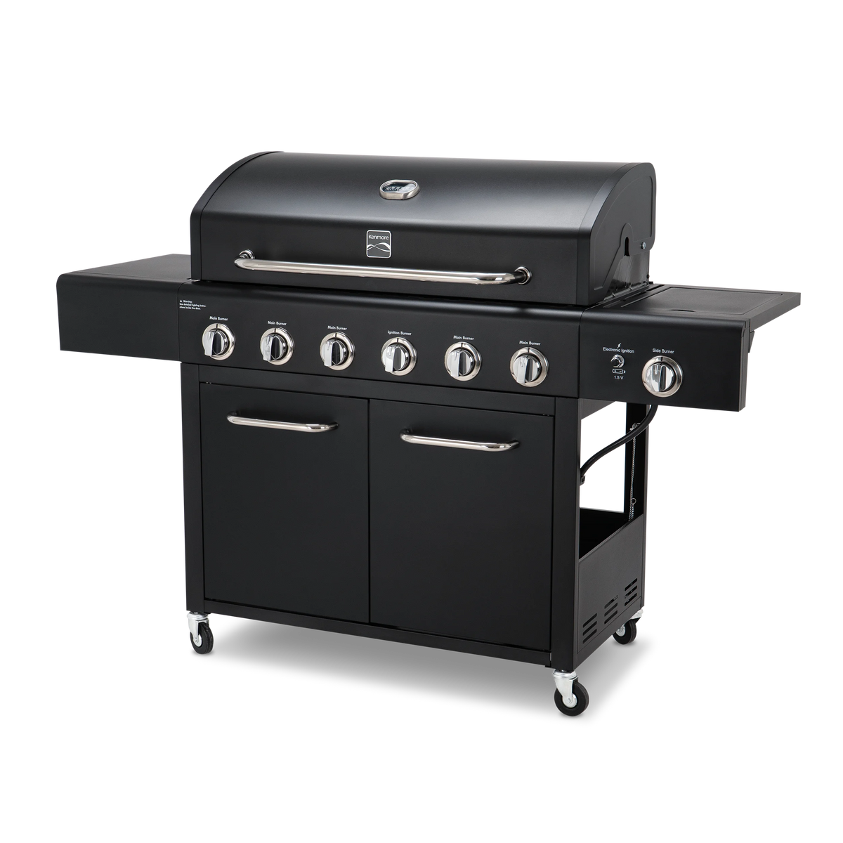 6-Burner Gas Grill with Side Burner, Black - image 1 of 5