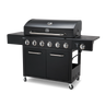 6-Burner Gas Grill with Side Burner, Black