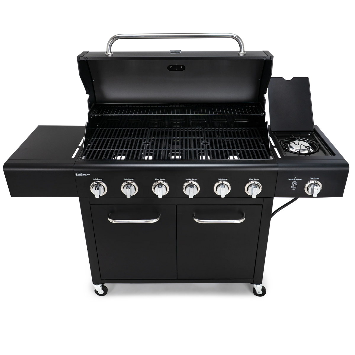 6-Burner Gas Grill with Side Burner, Black - image 5 of 5