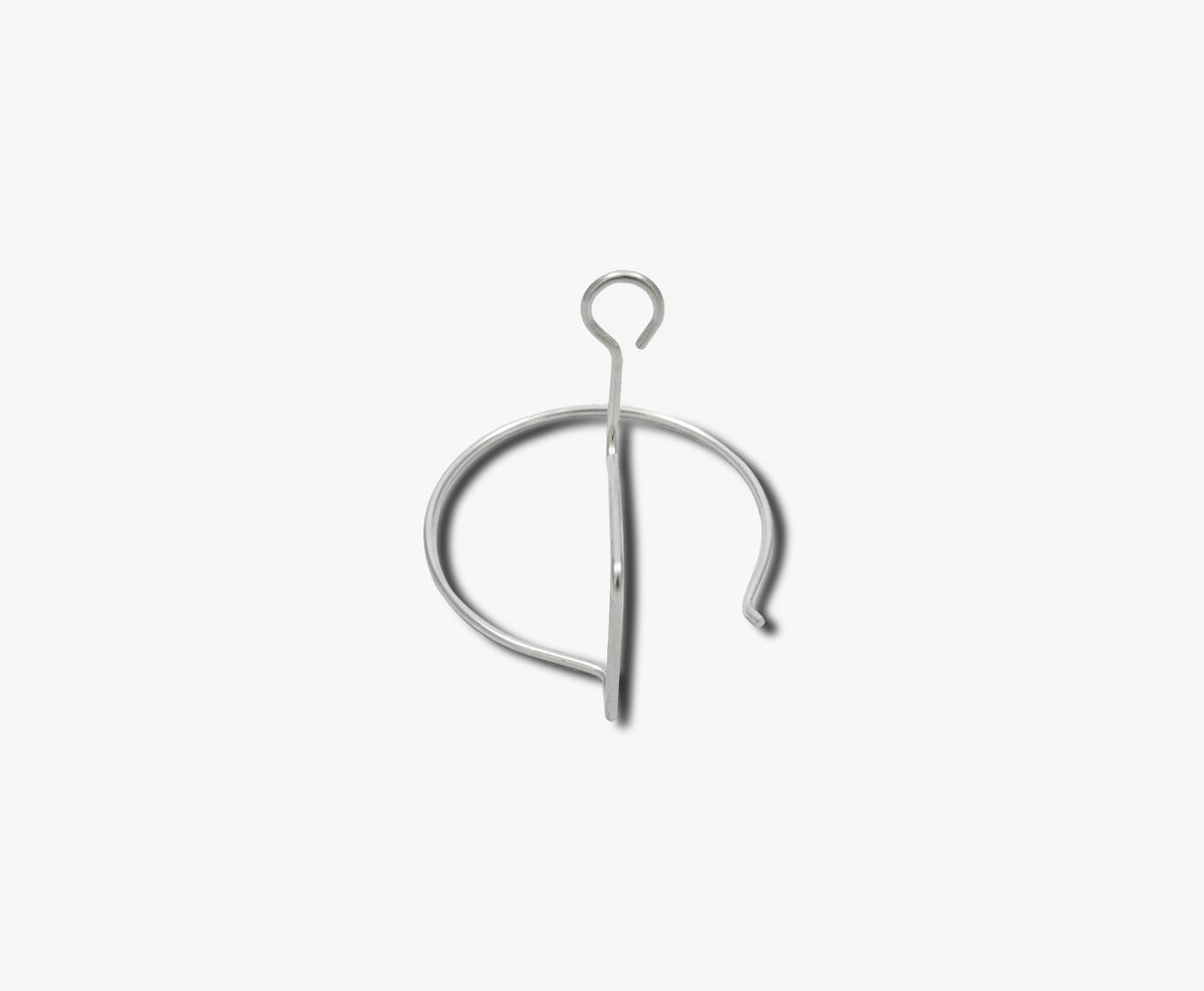 Wire grease tray clip with looped top
