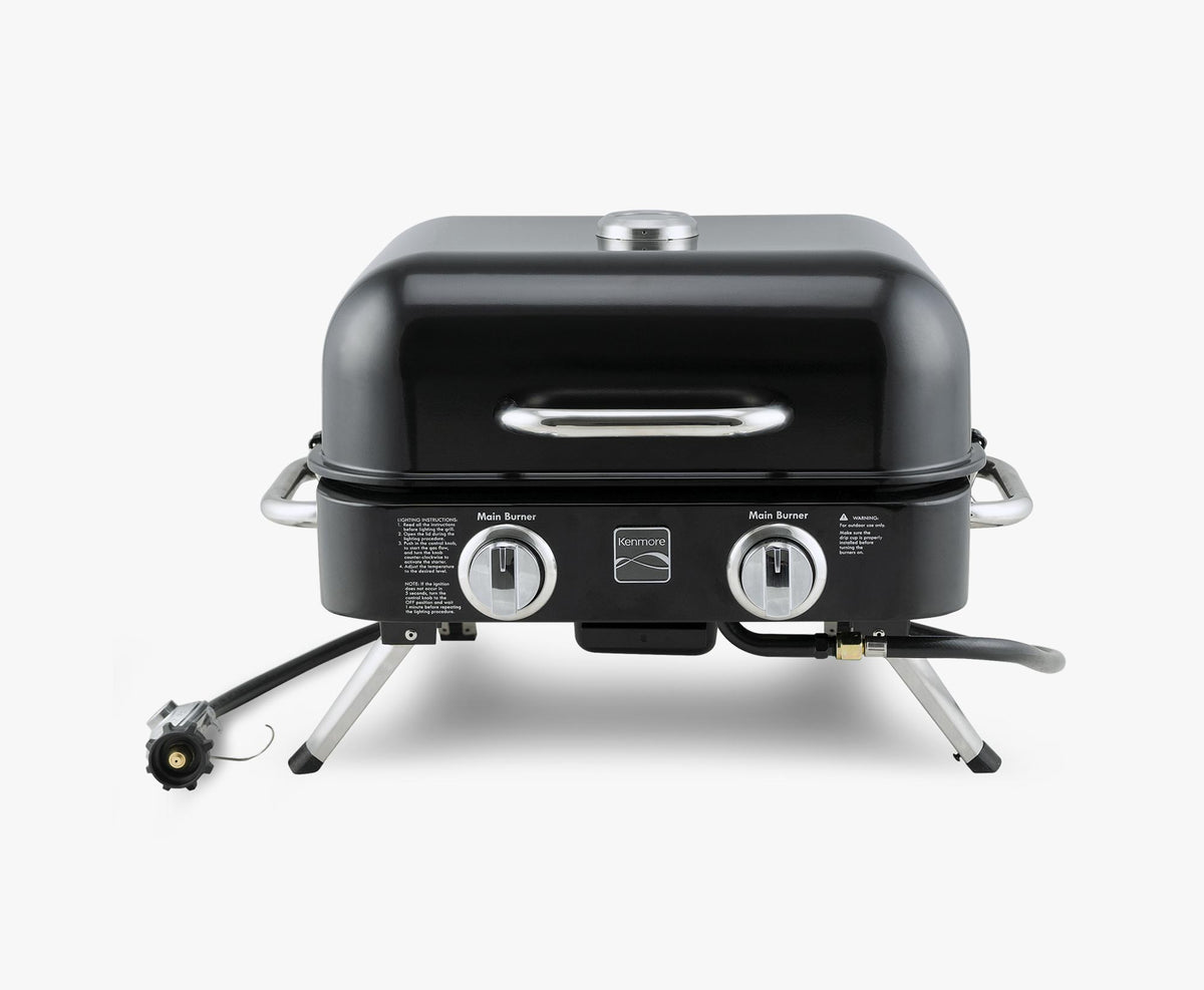 2-Burner Portable Tabletop Retro Gas Grill - image 2 of 5
