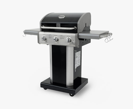 3-Burner Compact Gas Grill with Foldable Sides