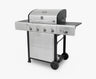 4-Burner Gas Grill with Side Burner, Open Cart
