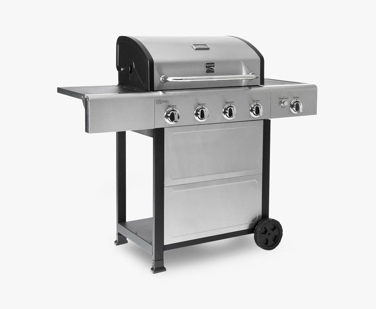 4-Burner Gas Grill with Side Burner, Open Cart - image 3 of 8