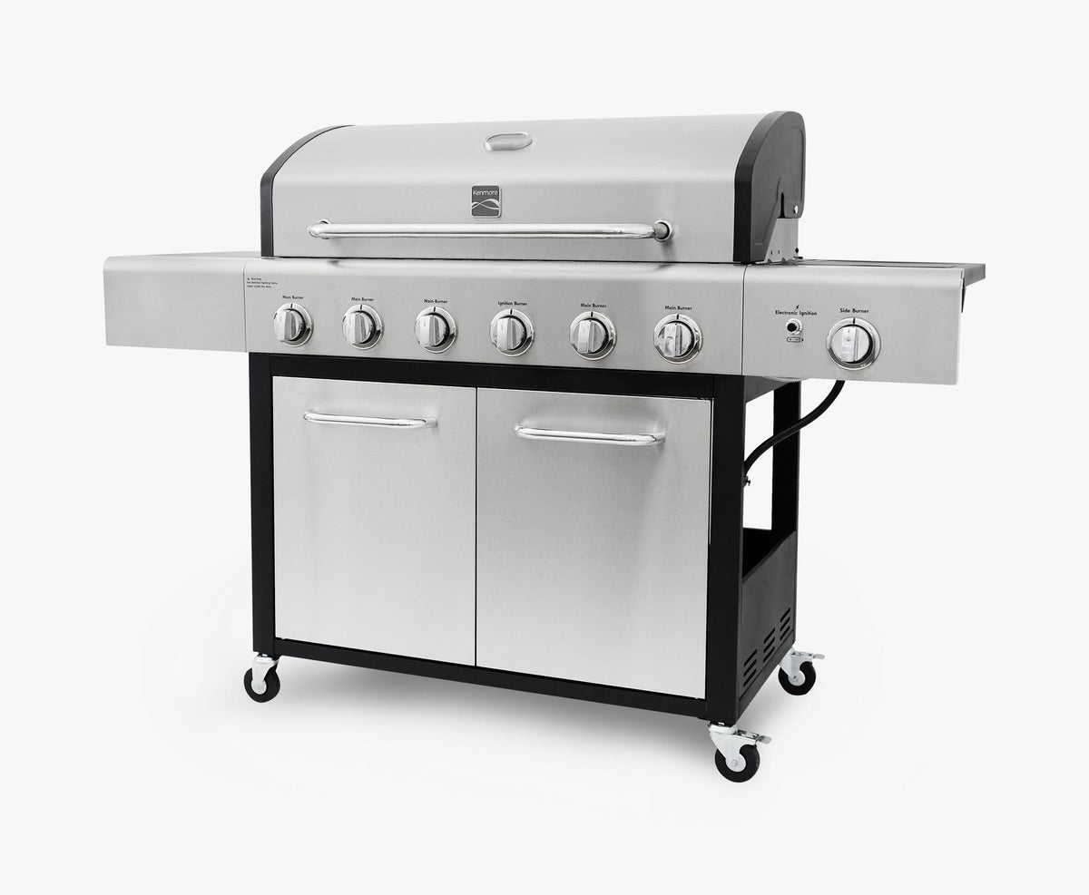 6-Burner Gas Grill with Side Burner, Stainless Steel - image 1 of 5