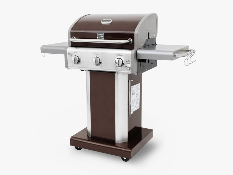 Kenmore 3-Burner Gas Grill Pedestal Style with Wheels in Mocha Brown PG-4030400LD-MO