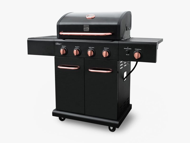 Kenmore 4-Burner Gas Grill with Side Searing Burner in Black with Copper Accents