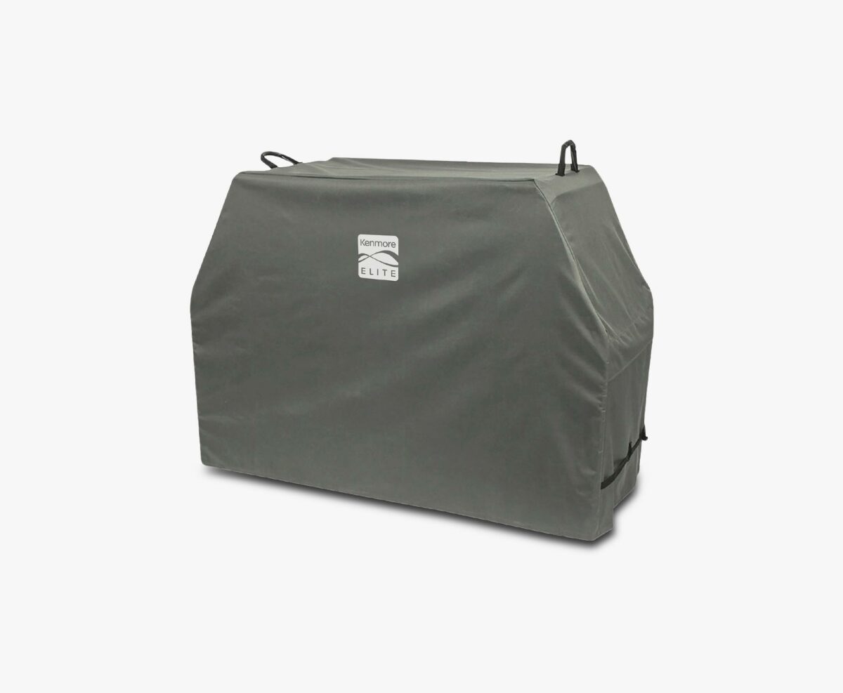 Kenmore Elite PA-20382 65" BBQ Grill Cover, Heavy Duty Weatherproof Fabric for Outdoor Patio Backyard, Fits Grills up to 65" Width, Gray