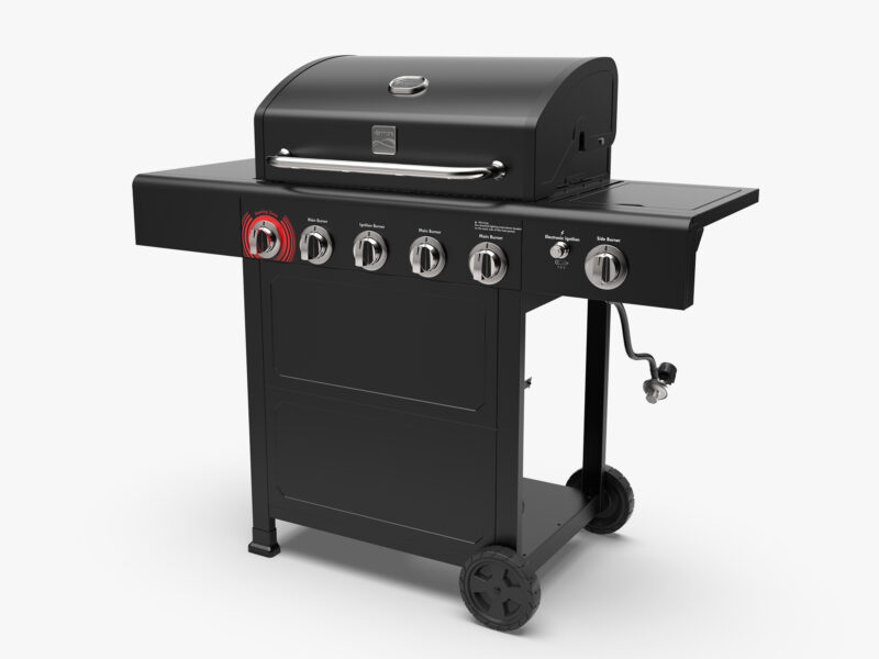 Kenmore BBQ Propane Gas Grill - 5 Burners with Side Burner & Searing Zone, 644 Sq. In. Stainless Steel Grill, 66,000 BTU, Ideal for Outdoor Cooking, Patio & Backyard, Black